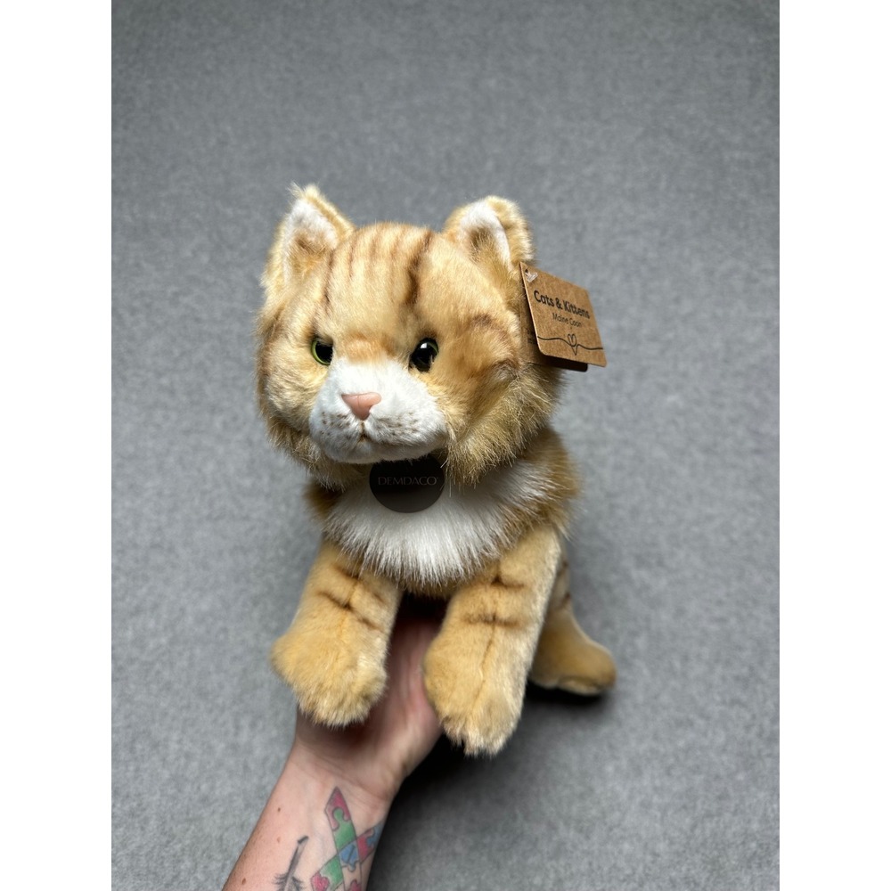 Demdaco Maine Coon Cat Plush Ginger Tabby Stuffed Animal Cats & Kittens N00577‎